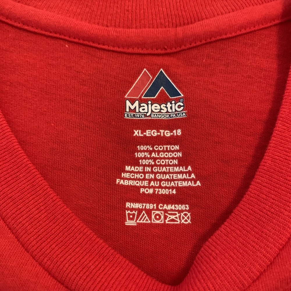 Los Angeles Angels Shirt Mens XL Red MLB Baseball Majestic Tee T-Shirt Cotton - Picture 3 of 7